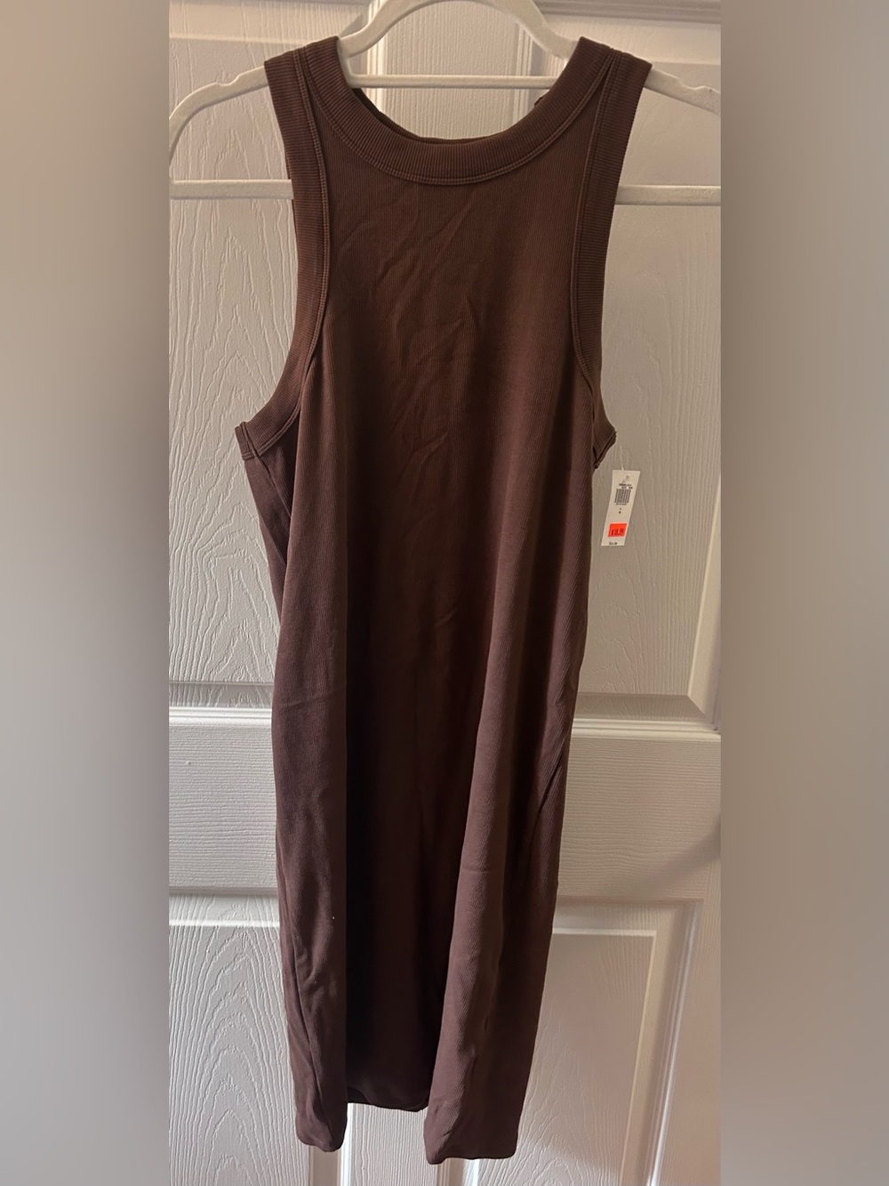Old Navy Chocolate Brown Ribbed Midi Tank Dress